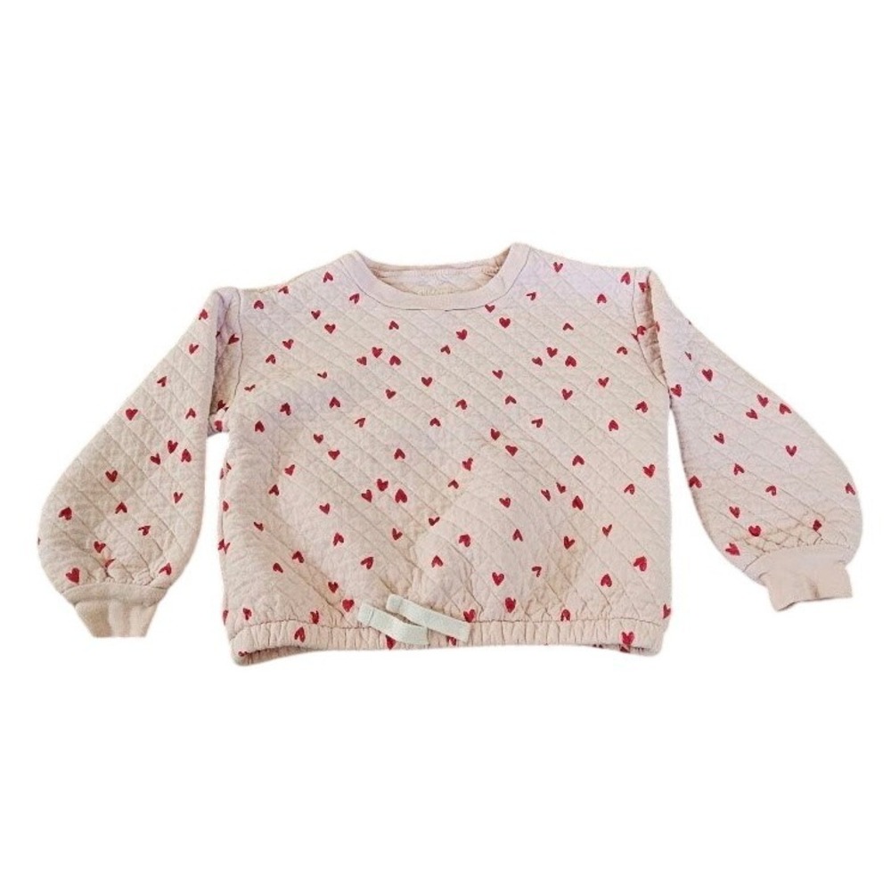 Carters Child of Mine Pink Quilted Heart Print Sweatshirt Kids Size 5T